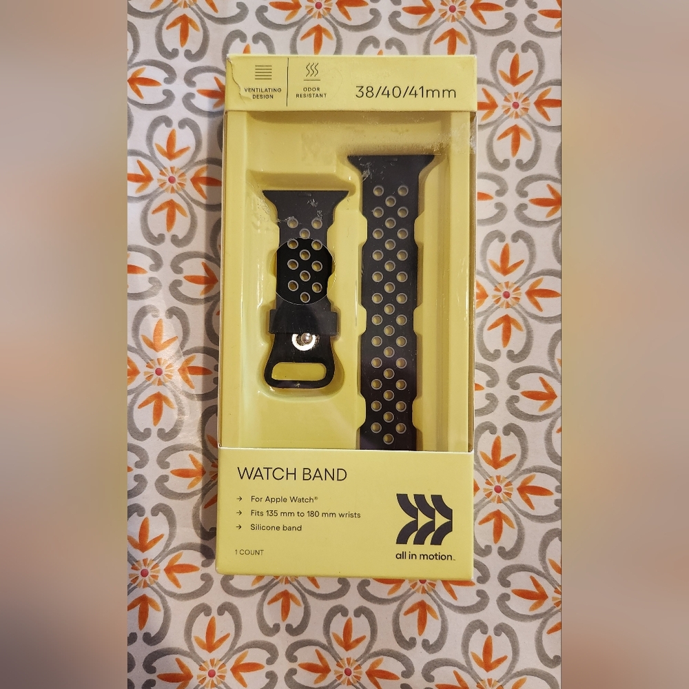 All in Motion Black Silicone Watch Band